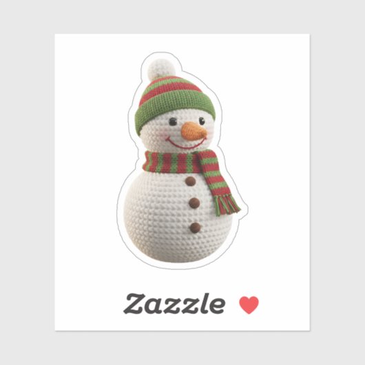 Cute Knitted Snowman Sticker (Vel)