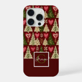 Cute Knitted Style Christmas Tree Pattern iPhone Hoesje (Achterkant)