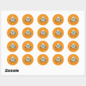 Cute Knitting Cat Yarn Orange Stationery Design  Ronde Sticker (Vel)