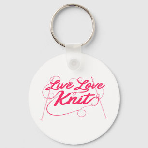 Cute Knitting Live Love Knit Quote Novelty Sleutelhanger