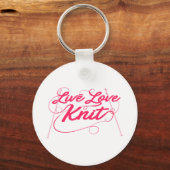 Cute Knitting Live Love Knit Quote Novelty Sleutelhanger (Voorkant)