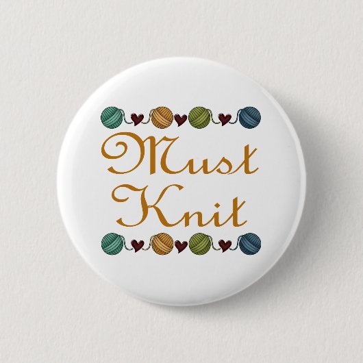 Cute Knitting moet Cnit Gift Ronde Button 5,7 Cm (Voorkant)