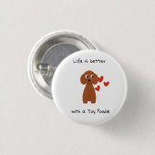 cute knuffel Poodle kunst knopspeld Ronde Button 3,2 Cm (Voorkant /achterkant)