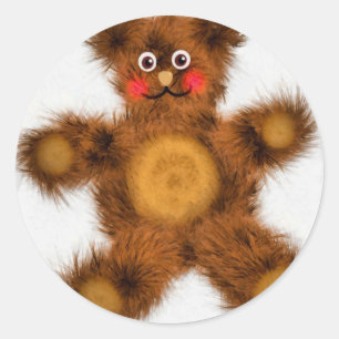 Cute Knuffelbeer Speelgoed Kinderen Baby Shower Ronde Sticker