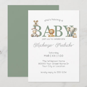 Cute Knuffels Geslacht Onzijdige Baby Shower Kaart