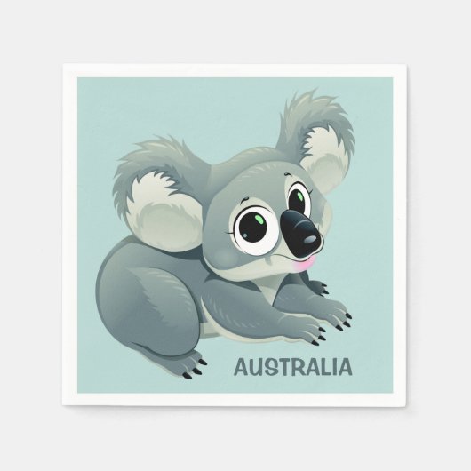 Cute Koala aangepast tekstpapier servetten (Voorkant)