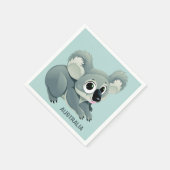 Cute Koala aangepast tekstpapier servetten (Hoek)