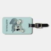 Cute Koala aangepaste tekst bagagelabel (Voorkant horizontaal)