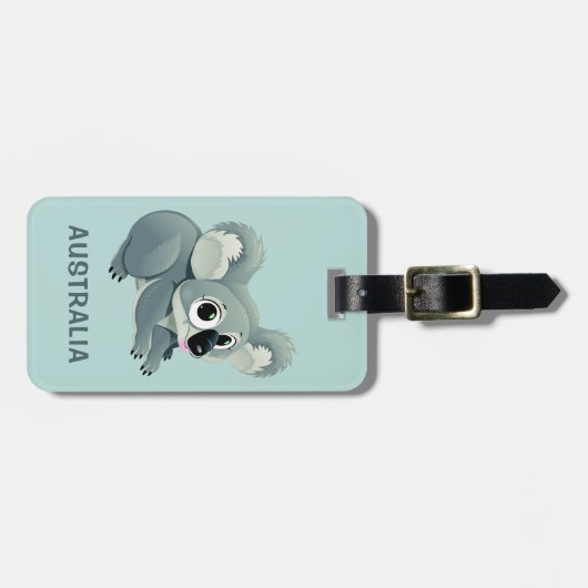 Cute Koala aangepaste tekst bagagelabel (Voorkant horizontaal)