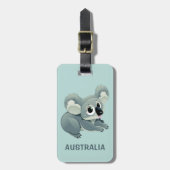 Cute Koala aangepaste tekst bagagelabel (Voorkant verticaal)