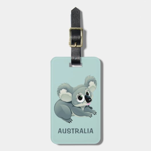 Cute Koala aangepaste tekst bagagelabel (Voorkant verticaal)