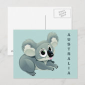 Cute Koala aangepaste tekst briefkaart (Voorkant / Achterkant)