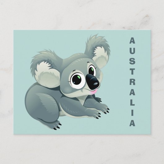Cute Koala aangepaste tekst briefkaart (Voorkant)