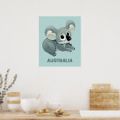 Cute Koala aangepaste tekst poster (Keuken)