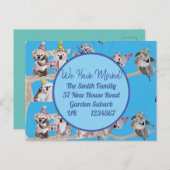 Cute Koala Art New Address Briefkaart we move (Voorkant / Achterkant)