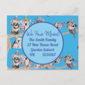 Cute Koala Art New Address Briefkaart we move (Voorkant)