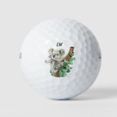 Cute Koala Australian Beer Animal Art Monogram Art Golfballen (Voorkant)