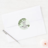 Cute Koala Baby Animal Green laat de grens over Ronde Sticker (Envelop)