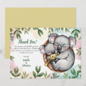 Cute Koala Baby En Koala Moeder Dank U Kaart (Voorkant / Achterkant)
