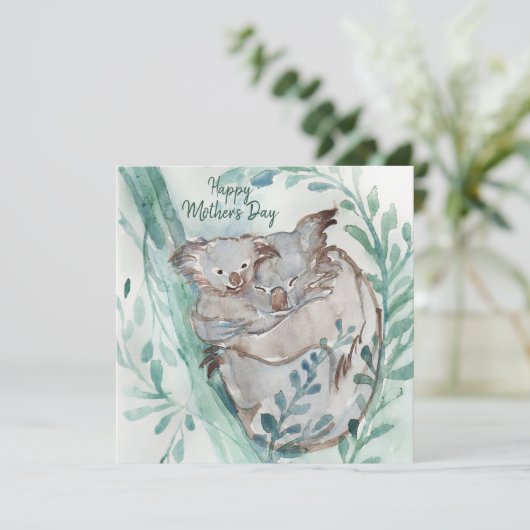 Cute Koala Baby Hug Waterverf Animal Moederdag (Staand voorkant)