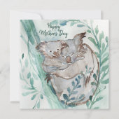 Cute Koala Baby Hug Waterverf Animal Moederdag (Voorkant)