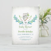 Cute Koala Baby Shower Uitnodiging (Staand voorkant)
