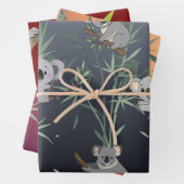 Cute Koala & Bamboo Tree Modern Art Inpakpapier Vel (In situ)