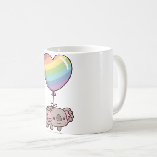 Cute Koala Bear and Rainbow Balloon Koffiemok (Voorkant rechts)