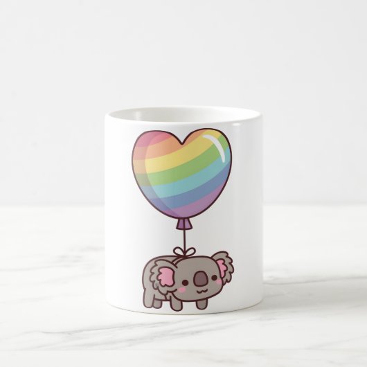 Cute Koala Bear and Rainbow Balloon Koffiemok (Center)