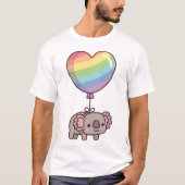 Cute Koala Bear and Rainbow Balloon T-shirt (Voorkant)