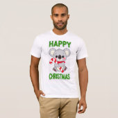Cute Koala Bear Happy Christmas T-Shirt (Voorkant volledig)