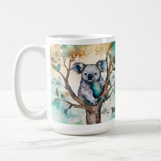 Cute Koala Bear Mug in Tree – Personalize Koffiemok (Links)