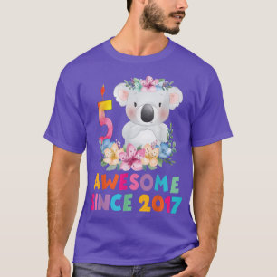 Cute koala beer 5 jaar verjaardagskleding voor jon t-shirt