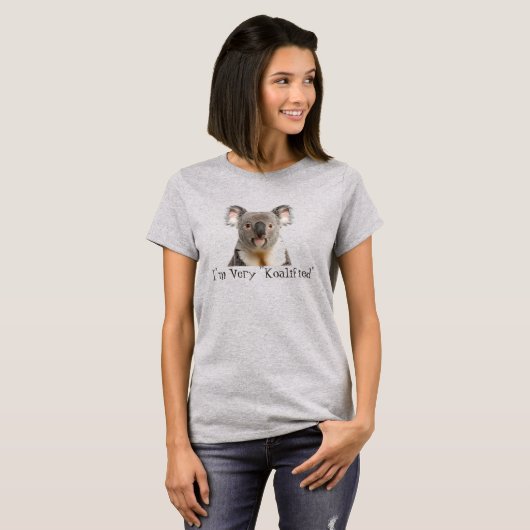 Cute Koala Beer Animal Zeer Koalified Fun Quote T-shirt (Voorkant volledig)