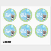 Cute Koala Beer Baby Boy Ronde Sticker (Vel)