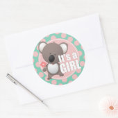Cute Koala Beer Baby Girl Ronde Sticker (Envelop)