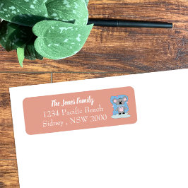 Cute Koala Beer Baby shower Return Address Label