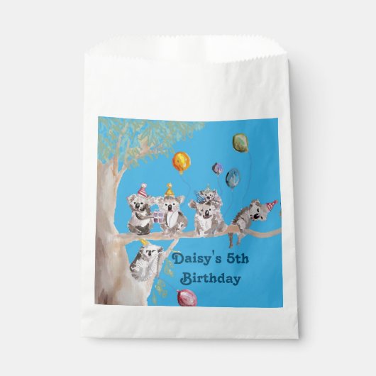 Cute Koala Beer Birthday Animal Party Favor Bags Bedankzakje (Voorkant)