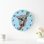 Cute Koala Beer - Blue Polka Dot Grote Klok (Huis)