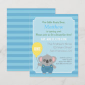 Cute Koala Beer Boy Birthday Party Kaart (Voorkant / Achterkant)