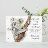 Cute Koala Beer bundel Joy Baby shower Kaart (Staand voorkant)