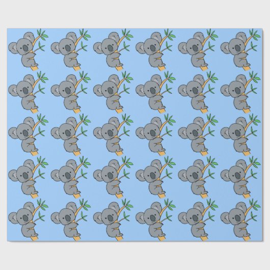 Cute Koala Beer Cadeaupapier (Vlak)