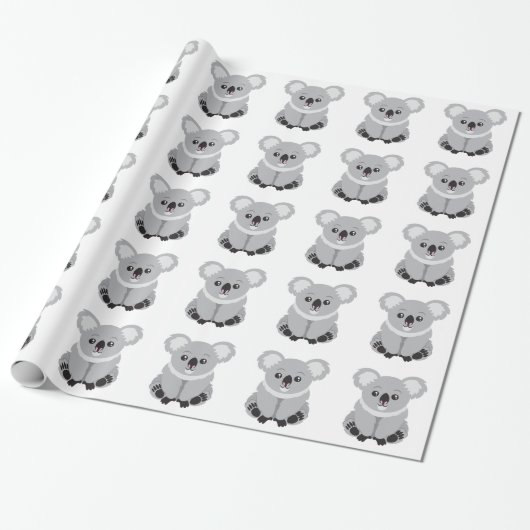 Cute Koala Beer Cadeaupapier (Uitgerold)