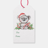 Cute Koala Beer Candy Cane Cadeaulabel (Achterkant)
