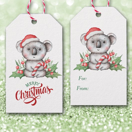 Cute Koala Beer Candy Cane Cadeaulabel