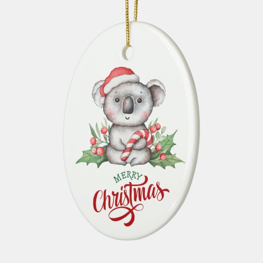 Cute Koala Beer Candy Cane Kinderen Keramisch Ornament (Links)
