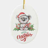 Cute Koala Beer Candy Cane Kinderen Keramisch Ornament (Voorkant)