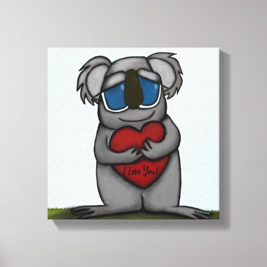 Cute Koala Beer Canvas Afdruk (Voorkant)