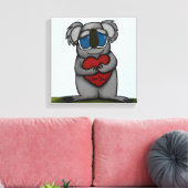 Cute Koala Beer Canvas Afdruk (Insitu (Woonkamer))