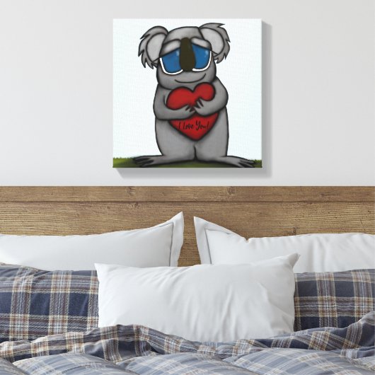 Cute Koala Beer Canvas Afdruk (Insitu (Slaapkamer))